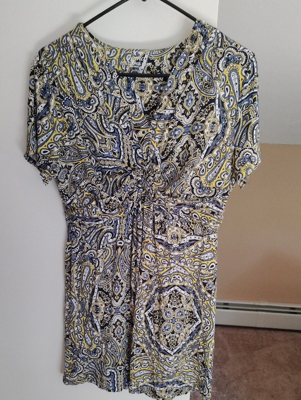 Soma Yellow & Blue Paisley Short-Sleeve Tunic